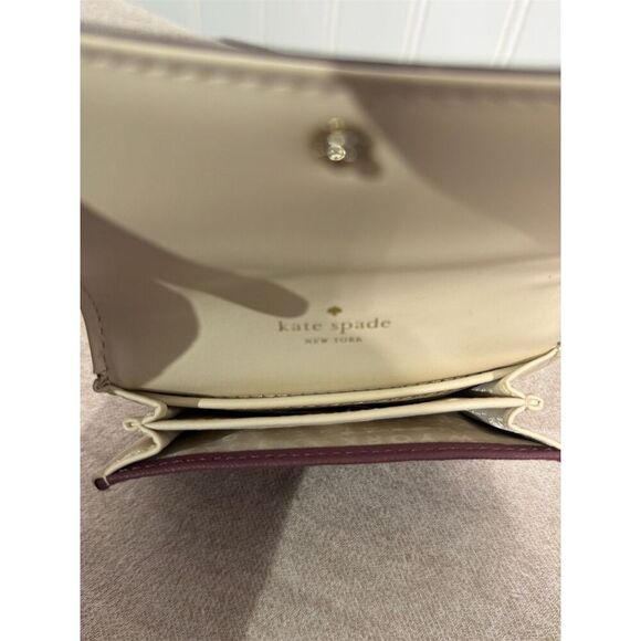 Kate Spade Mikas Pond Christine Leather Wallet Plumberry Pink Small Compact - Picture 6 of 6